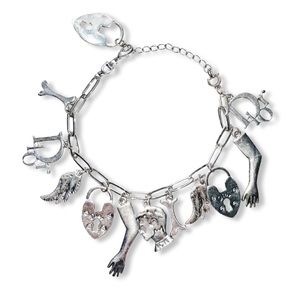 Dior Charm Bracelet, Rare Galliano Era Bracelet, Bones, Wings, Arms, Logo Charms